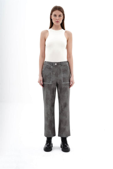 Pantalone in pelle lavata Lefon W24W-031247